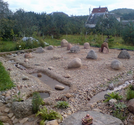 Японский сад камней на даче